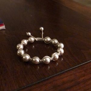 Silver beaded bracelet